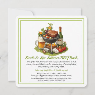 Sommar-inbjudan till BBQ & Beer Party Julkort