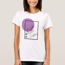 Sommar Japansk Botanisk Lila Blommig T-Shirt