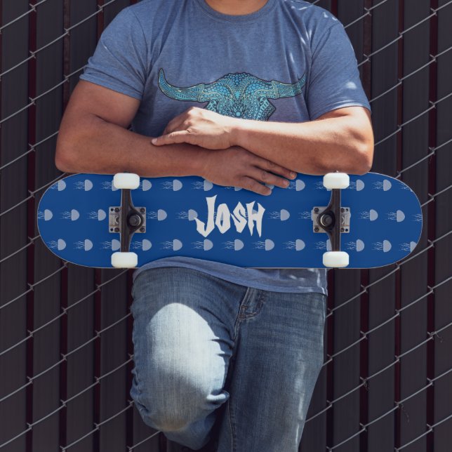 Sommar-jellyfish Blue Mönster Namn Skateboard (Utomhus 3)