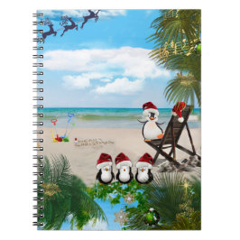 Sommar jul Baby på Beach-uppspelningsdesignen Anteckningsbok