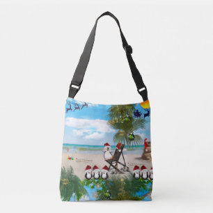 Sommar jul Baby på Beach-uppspelningsdesignen Axelväska