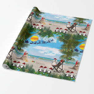 Sommar jul Baby på Beach-uppspelningsdesignen Presentpapper