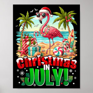 Sommar jul hawaiiansk Trocal strand flamingo kvinn Poster