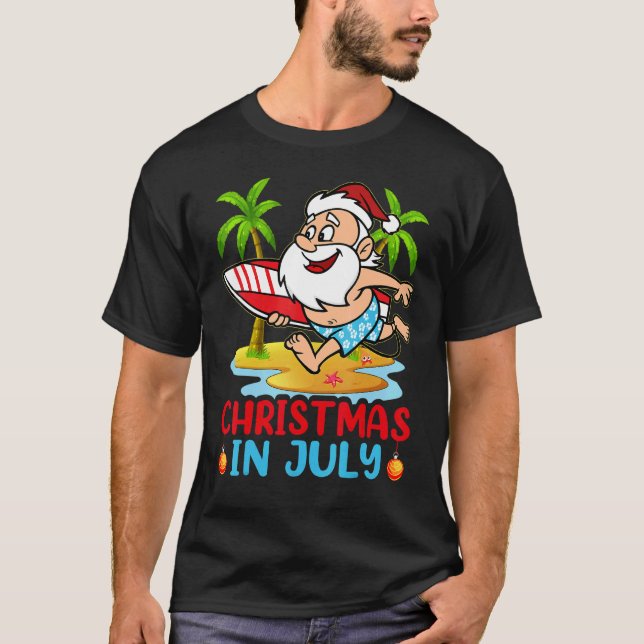 Sommar jul i juli: Beach Vacation Surfing T Shirt (Framsida)