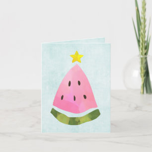 Sommar jul Julafton Watermelon Träd Anteckningskort