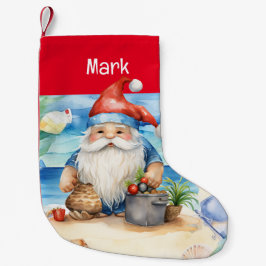 Sommar jul med Jultomten på stranden Liten Julstrumpa