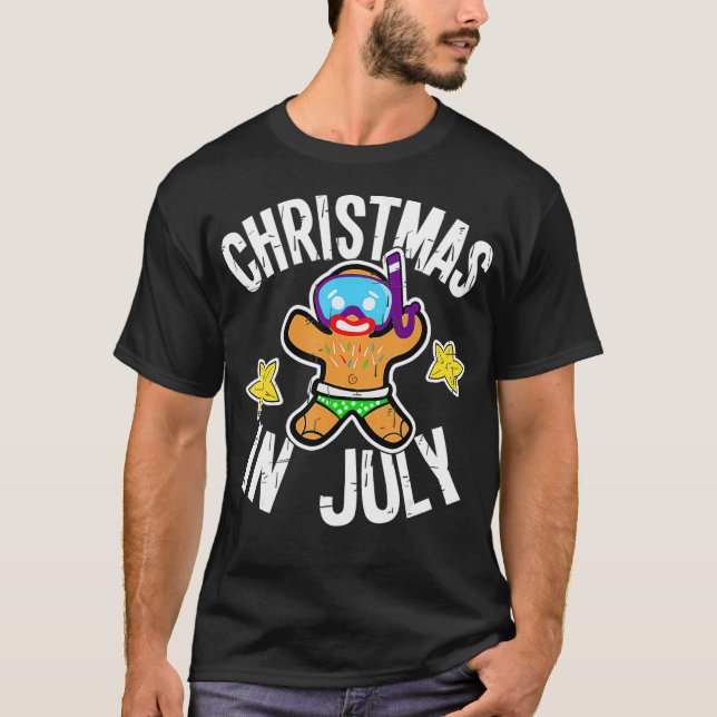 Sommar Julafton Pepparkaksgubbe Snorkel till jul T Shirt (Framsida)