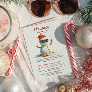 Sommar-julen i juli Snögubbe Sunglass Inbjudningar