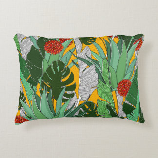 Sommar Jungle: Bright Handflatan Mönster. Prydnadskudde