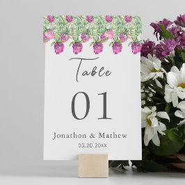 Sommar Jungle Watercolor Blommigt Bröllop Bordsnummer