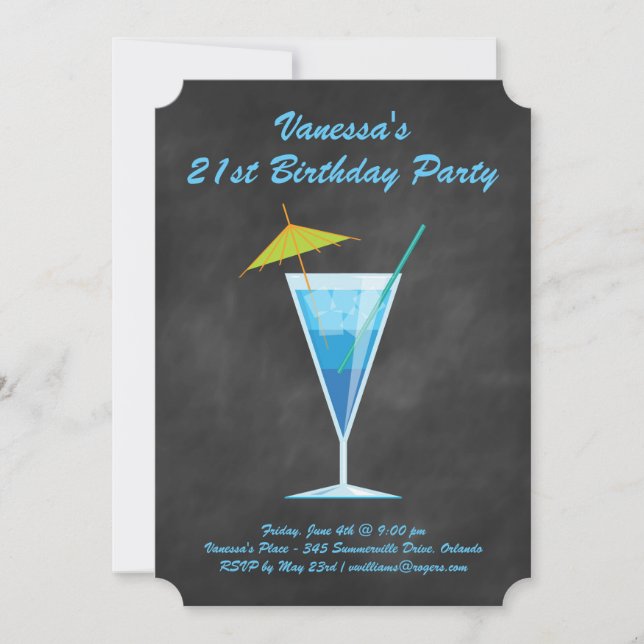 Sommar-kallelse till 21:a födelsedag inbjudningar (Framsida)