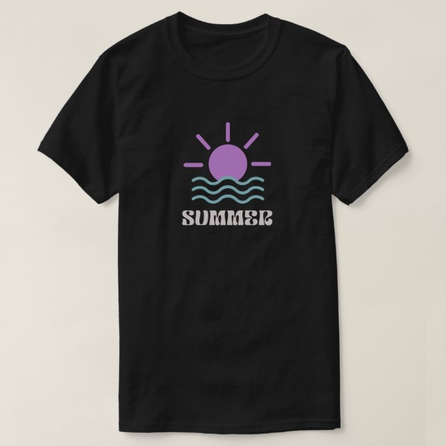 Sommar Känsla Linjärt T Shirt (Design framsida)