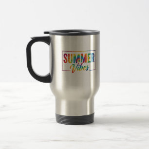 Sommar Känslor Tie-Dye Regnbåge Kaffemugge Djärv Resemugg