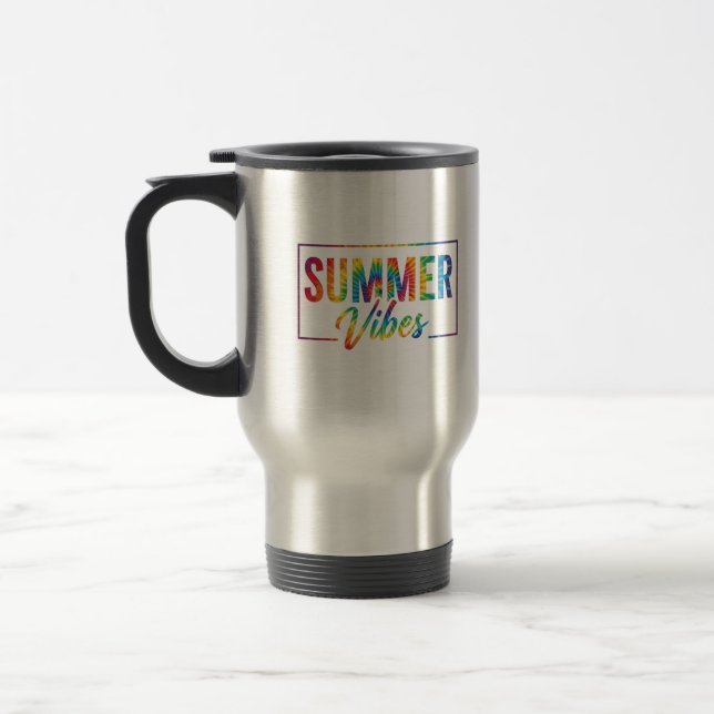 Sommar Känslor Tie-Dye Regnbåge Kaffemugge Djärv Resemugg (Vänster)