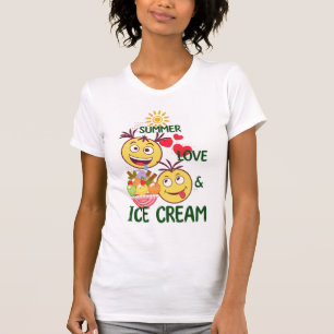 Sommar Kärlek Dam T-Shirt - Söt Sol Glass