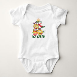 Sommar Kärlek Glass Bebis Kroppsoverall - Söt Sol T Shirt