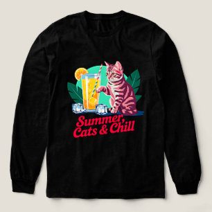 Sommar Katt Avslappning - Retro Tropisk Kattunge  T Shirt