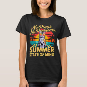 Sommar Katt Dam Retro T-Shirt Inga Planer