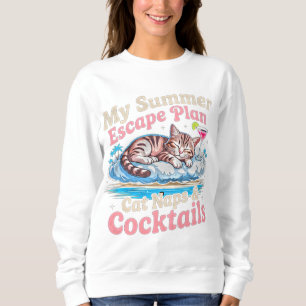 Sommar Katt Flykt Plan - Rollig Katt Strand Kvinno T Shirt