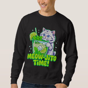 Sommar Katt Meow-jito - Rolig Tropisk Kattunge Moj Lång Ärmad Tröja