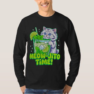 Sommar Katt Mjao-Jito Tid - Rolig Tropisk Katt T Shirt