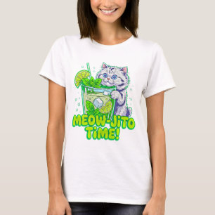 Sommar Katt Mjao Jito Tid – Roligt Present För Kvi T Shirt