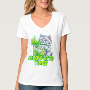 Sommar Katt Mjao-Jito Tid - Tropiska Kattkvinnor T Shirt