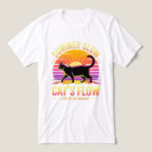 Sommar Katt Retro Glöd - Rollig Kattunge Strand T Shirt