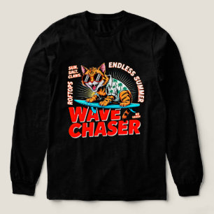 Sommar Katt Strand Vibbar Dam Retro Tropisk Surfin T Shirt