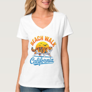 Sommar Katt Strandpromenad - Damernas Calico-Gåva T Shirt