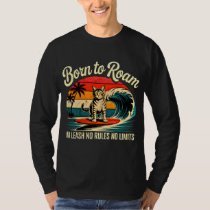 Sommar Katt Surfare - Retro Strand Design T Shirt