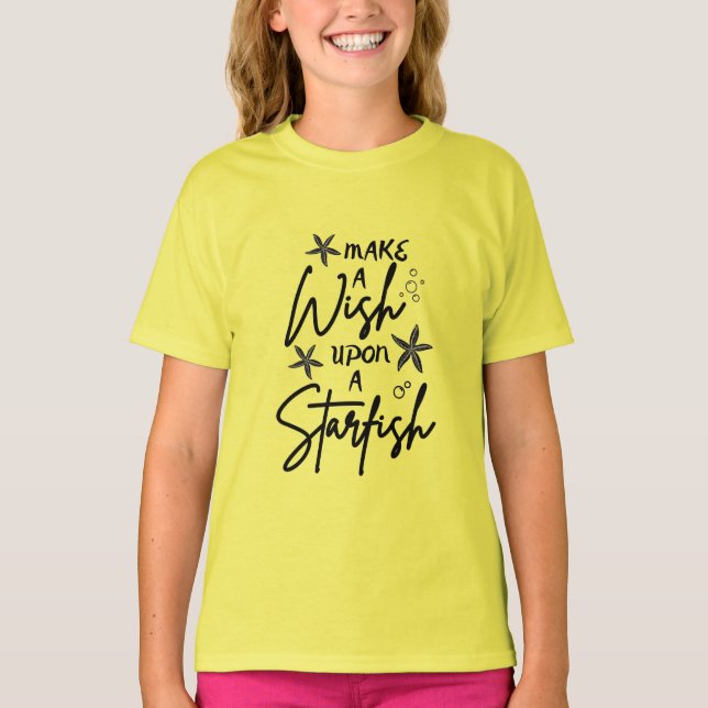 Sommar-Kids-offertutformning Önska på en stjärna T Shirt (Framsida)