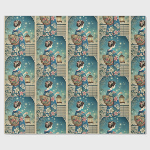 sommar kimono & lysande eldflugor presentpapper