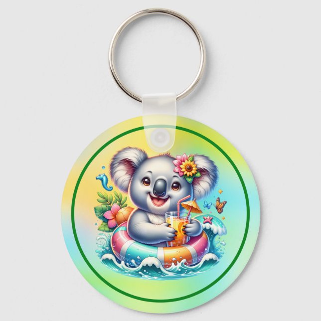 Sommar Koala Sublimering Clipart-97702 Nyckelring (Framsida)