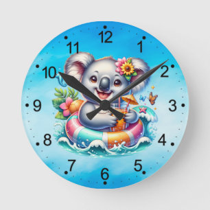 Sommar Koala Sublimering Clipart-97702 Rund Klocka