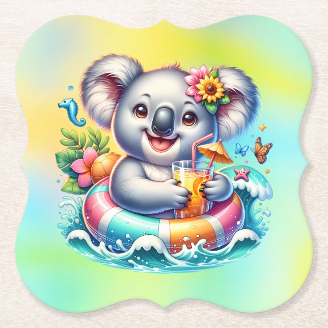 Sommar Koala Sublimering Clipart-97702 Underlägg Papper (Framsida)
