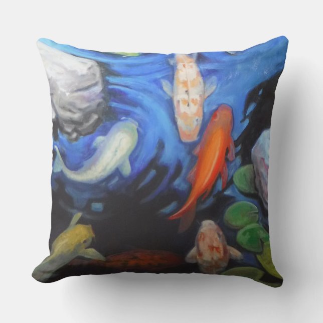 Sommar Koi stora utomhusbrunnar Utomhuskudde (Framsida)