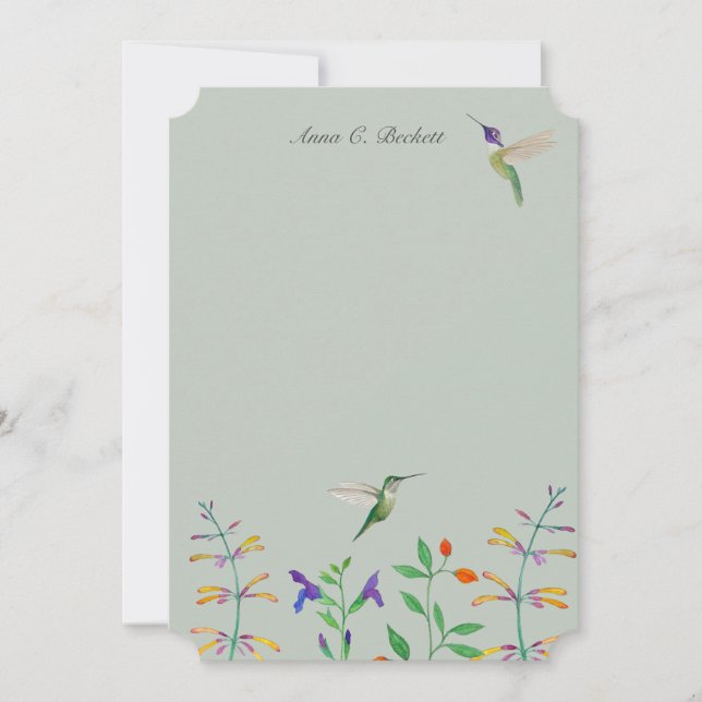 Sommar Kolibri Notkort Anteckningskort (Framsida)