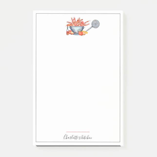 Sommar kräftkok Familj Picknick Återförening Anpas Post-it Block (Framsida)