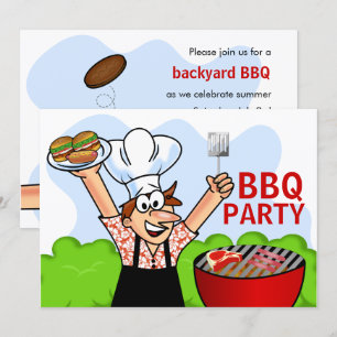 Sommar kul grillfest inbjudningar