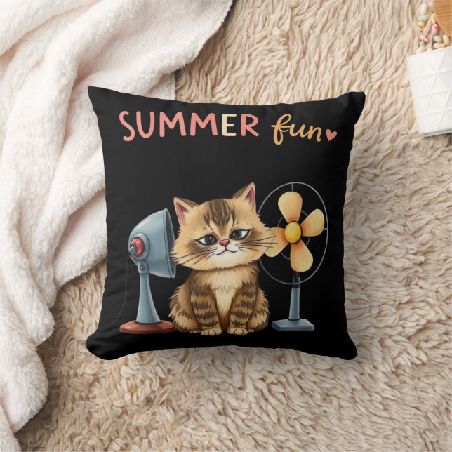 Sommar kul katt t-shirt Sarcastic Tabby  Kudde (Filt)