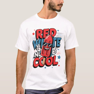 Sommar kul röd vit och cool patriotisk popsicle t shirt