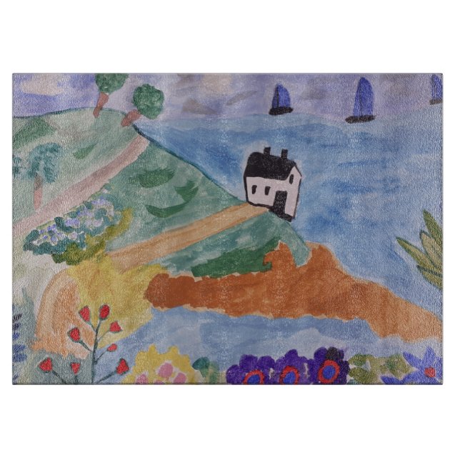 Sommar Kusten & Flowers Chopping Board (Framsidan)