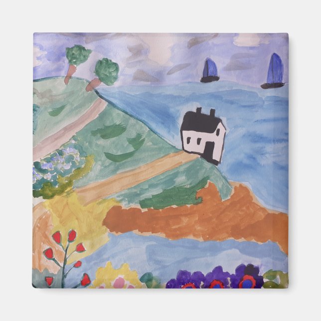 Sommar Kusten & Flowers Magnet (Framsidan)