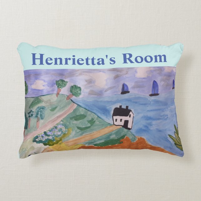 Sommar Kusten & Flowers Personlig Prydnadskudde (Framsidan)