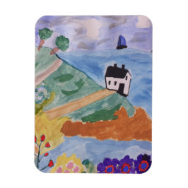 Sommar Kusten och blomma Magnet