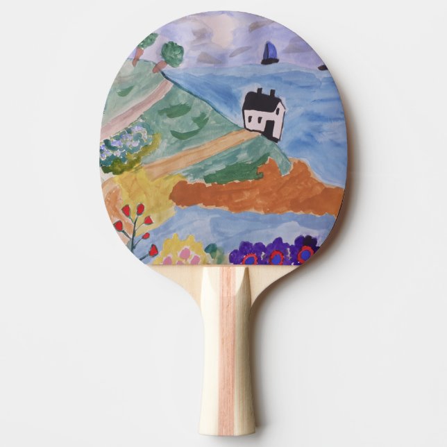 Sommar Kusten och blomma Pingisracket (Framsidan)