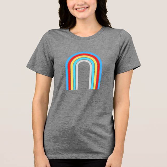 Sommar Kvinnors Elegant Boho Regnbåge T Shirt (Framsida)
