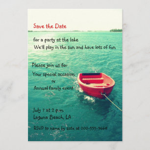Sommar Lakeside Party/Firande Anpassningsbar Inbju Spara Datumet