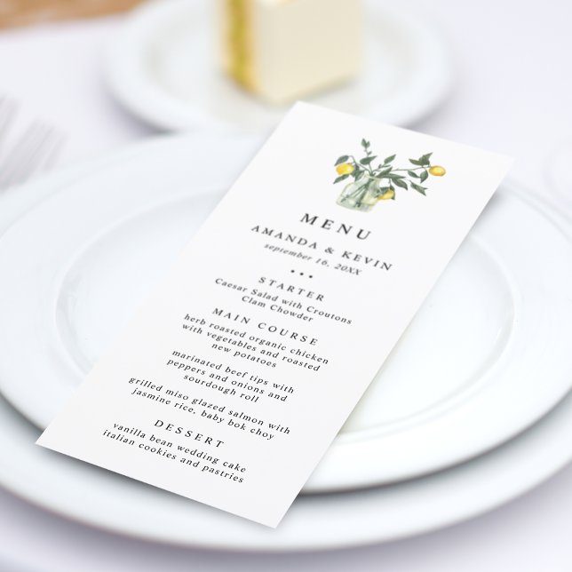 Sommar Lemon Arrangemang Bröllop Menu (Skapare uppladdad)